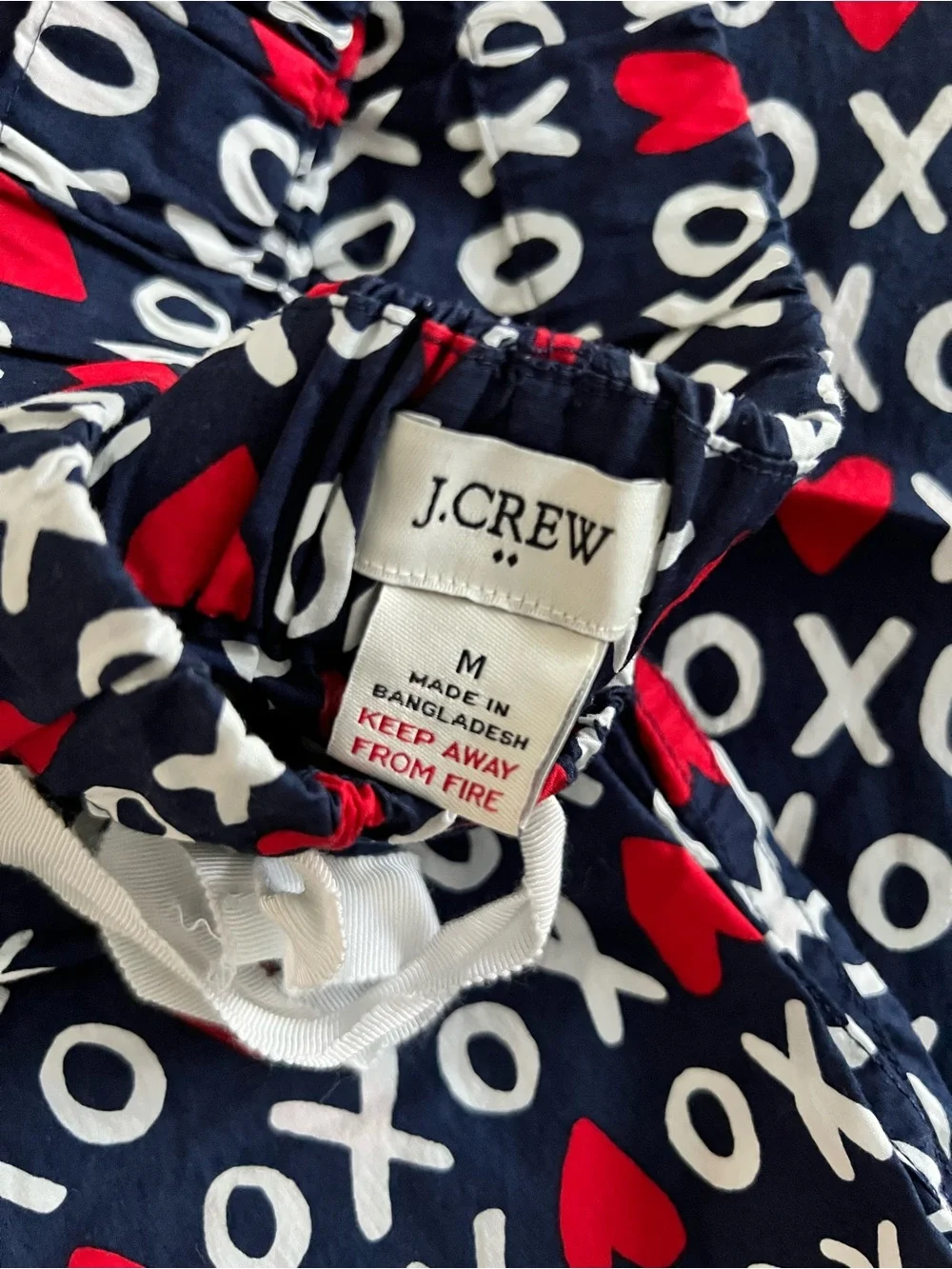 J. Crew Navy Blue XOXO & Red Heart Kids Pajama Pants